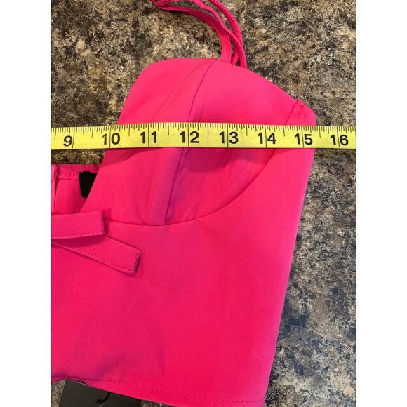 Ego NEW Pink Crop Bow Detail Shirt Size 6 - Picture 6 of 9
